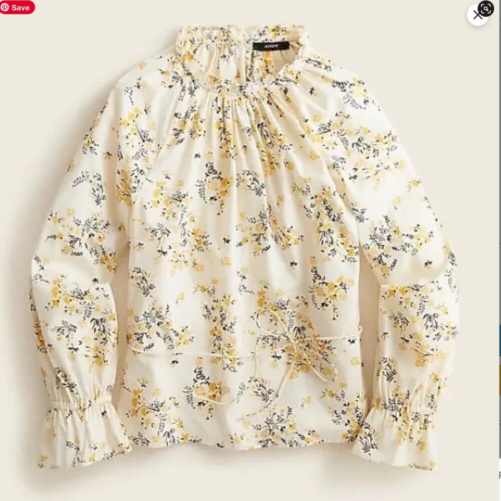 J.Crew tie waist top in budding floral
